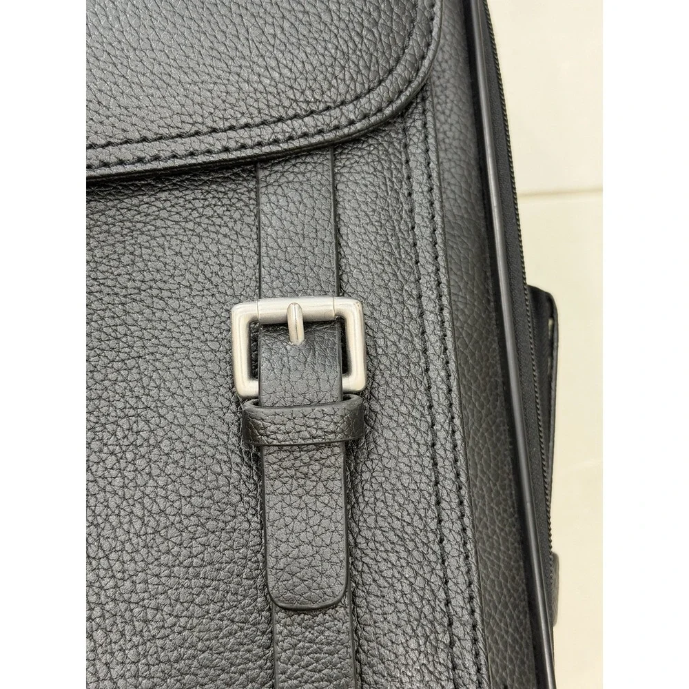 Brooks Brothers Business Case Black Leather Rolling Carry-on 18